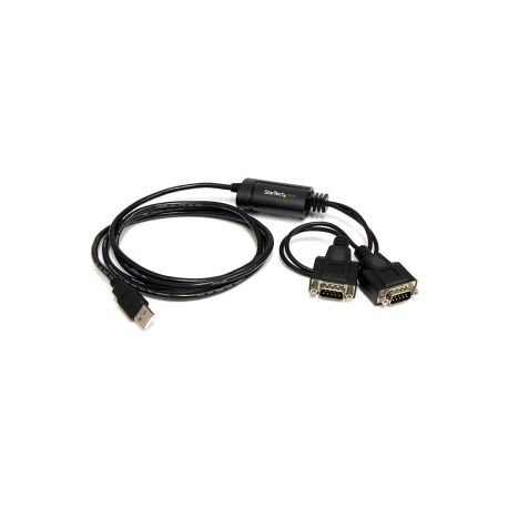 StarTech.com USB to Serial Adapter - 2 Port - COM Port Retention - FTDI - USB to RS232 Adapter Cable - USB to Serial Converter (ICUSB2322F) - Serial adapter - USB - RS-232 x 2 - black - 5