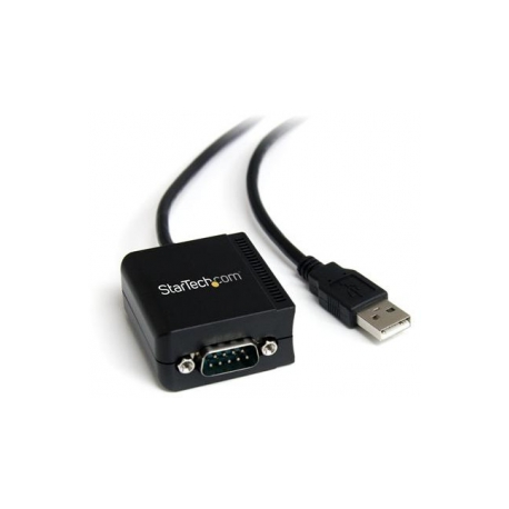 StarTech.com USB to Serial Adapter - 1 port - USB Powered - FTDI USB UART Chip - DB9 (9-pin) - USB to RS232 Adapter (ICUSB2321F) - Serial adapter - USB - RS-232 - black - 3