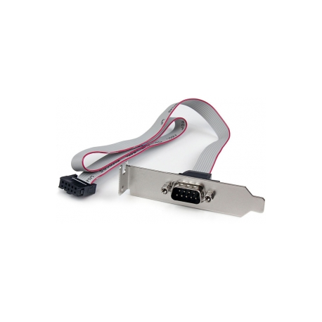 StarTech.com 16in (40cm) 9 Pin Serial Male to 10 Pin Motherboard Header Slot Plate - motherboard Serial Port Adapter (PLATE9M16) - Serial panel - DB-9 (M) to 10 PIN IDC (F) - 41 cm - grey - 8
