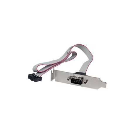 StarTech.com 1 Port 16in DB9 Serial Port BRacket to 10 Pin Header - Low Profile - low profile DB9 Header - DB9 bRacket (PLATE9M16LP) - Serial panel - DB-9 (M) to 10 PIN IDC (F) - 40.6 cm - grey - 0