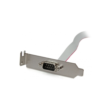 StarTech.com 1 Port 16in DB9 Serial Port BRacket to 10 Pin Header - Low Profile - low profile DB9 Header - DB9 bRacket (PLATE9M16LP) - Serial panel - DB-9 (M) to 10 PIN IDC (F) - 40.6 cm - grey - 1