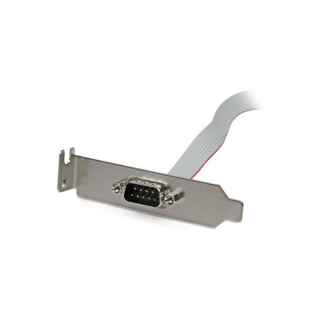 StarTech.com 1 Port 16in DB9 Serial Port BRacket to 10 Pin Header - Low Profile - low profile DB9 Header - DB9 bRacket (PLATE9M16LP) - Serial panel - DB-9 (M) to 10 PIN IDC (F) - 40.6 cm - grey - 5