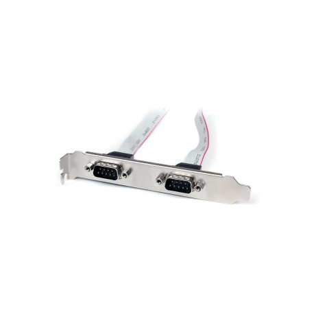StarTech.com 2 Port 16in DB9 Serial Port BRacket to 10 Pin Header - DB9 bRacket - DB9 Header - Serial Port bRacket (PLATE9M2P16) - Serial panel - DB-9 (M) to 10 PIN IDC (F) - 40.64 cm - grey - 1