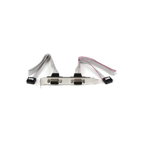 StarTech.com 2 Port 16in DB9 Serial Port BRacket to 10 Pin Header - DB9 bRacket - DB9 Header - Serial Port bRacket (PLATE9M2P16) - Serial panel - DB-9 (M) to 10 PIN IDC (F) - 40.64 cm - grey - 3