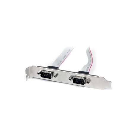StarTech.com 2 Port 16in DB9 Serial Port BRacket to 10 Pin Header - DB9 bRacket - DB9 Header - Serial Port bRacket (PLATE9M2P16) - Serial panel - DB-9 (M) to 10 PIN IDC (F) - 40.64 cm - grey - 4