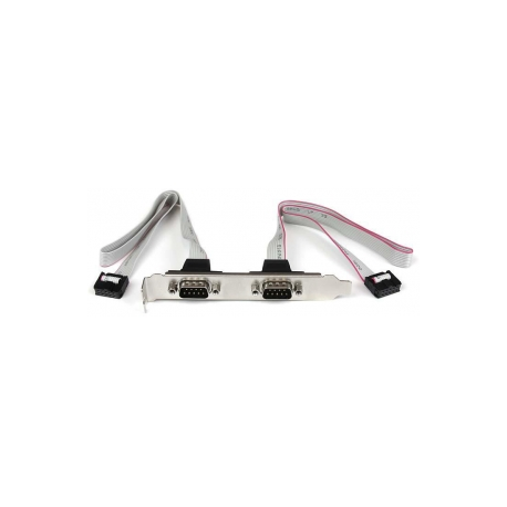 StarTech.com 2 Port 16in DB9 Serial Port BRacket to 10 Pin Header - DB9 bRacket - DB9 Header - Serial Port bRacket (PLATE9M2P16) - Serial panel - DB-9 (M) to 10 PIN IDC (F) - 40.64 cm - grey - 6