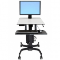 Ergotron WorkFit-C Single HD Sit-Stand Workstation - Cart for LCD display  /  keyboard  /  mouse  /  CPU - powder-coated steel, high-grade plastic - grey, black - screen size: up to 30"