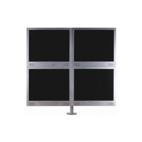 Neomounts by Newstar FPMA-D935D - Mounting kit - for 2 LCD displays (full-motion) - silver - screen size: 10"-27" - clamp mountable, desk-mountable - 2