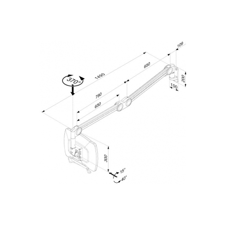 Neomounts by Newstar FPMA-HAW200 - Bracket - for LCD display (full-motion) - medical - white - screen size: 10"-27" - wall-mountable - 1
