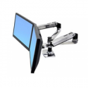 Ergotron LX Dual Side-by-Side Arm - Mounting kit (desk clamp mount, grommet mount, pole, 2 articulating arms, 2 extension brackets, t-bracket, base) - for 2 LCD displays (Constant Force motion) - aluminium, steel - polished aluminium - screen size: up to 27"