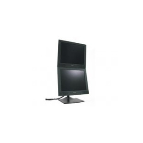 Ergotron DS100 - Mounting kit (2 pivots, 2 VESA adapters, base, 28" pole) - for 2 LCD displays (low profile) - aluminium, steel - black - screen size: up to 27" - desktop - 0