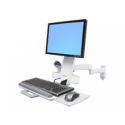 Ergotron 200 Series - Mounting kit (articulating arm, barcode scanner holder, keyboard tray with left / right mouse tray) - for LCD display  /  PC equipment - steel - white - screen size: up to 24" - wall-mountable