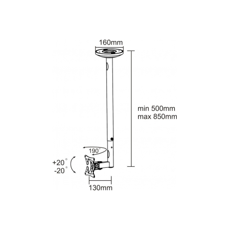 Neomounts by Newstar FPMA-C050 - Bracket - for LCD display (full-motion) - black - screen size: 10"-30" - ceiling mountable - 1