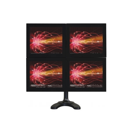 Neomounts by Newstar FPMA-D700DD4 - Stand - for 4 LCD displays (full-motion) - black - screen size: 19"-30" - desktop stand, grommet, desk-mountable - 3