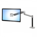 Ergotron LX HD Sit-Stand - Mounting kit (articulating arm, pole, VESA adapter, desk clamp base, grommet-mount base) - for LCD display (Constant Force motion) - polished aluminium - screen size: up to 49"