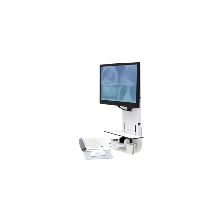 Ergotron StyleView Vertical Lift, Patient Room - Monitor  /  keyboard mouning kit (vertical) - sit-stand - wall mountable - up to 24" - white - 0