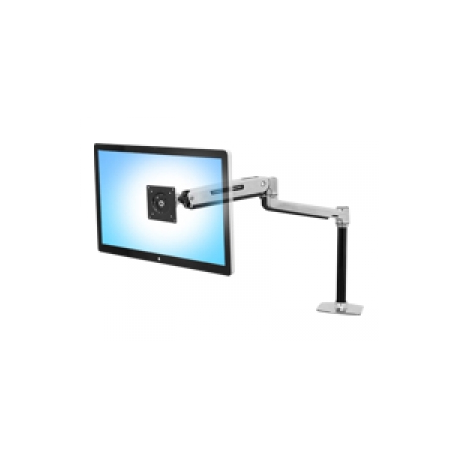 Ergotron LX - Mounting kit (extender arm, pole, VESA adapter, sit-stand arm, desk clamp base, grommet-mount base) - for LCD display - aluminium - polished aluminium - screen size: up to 42" - desk-mountable - 0