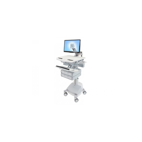 Ergotron StyleView - Cart - for LCD display  /  PC equipment (open architecture) - medical - aluminium, zinc-plated steel, high-grade plastic - grey, white, polished aluminium - screen size: up to 24" - output: AC 230 V - 66 Ah - Lead Acid - TAA Compliant - 0
