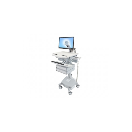 Ergotron StyleView - Cart - for LCD display  /  PC equipment (open architecture) - medical - aluminium, zinc-plated steel, high-grade plastic - grey, white, polished aluminium - screen size: up to 24" - output: AC 230 V - 40 Ah - lithium - TAA Compliant - 0
