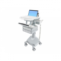 Ergotron StyleView - Cart - for notebook  /  keyboard  /  mouse (open architecture) - medical - aluminium, zinc-plated steel, high-grade plastic - grey, white, polished aluminium - screen size: 17.3" wide - output: AC 230 V - 40 Ah - lithium iron phosphate - TAA Compliant