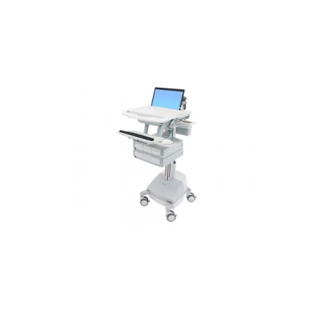 Ergotron StyleView - Cart - for notebook  /  keyboard  /  mouse (open architecture) - medical - aluminium, zinc-plated steel, high-grade plastic - grey, white, polished aluminium - screen size: 17.3" wide - output: AC 230 V - 66 Ah - Lead Acid - TAA Compliant - 0