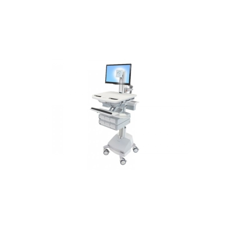 Ergotron StyleView - Cart - for LCD display  /  PC equipment - medical - aluminium, zinc-plated steel, high-grade plastic - grey, white, polished aluminium - screen size: up to 24" - output: AC 230 V - 66 Ah - Lead Acid - TAA Compliant - 0