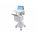 Ergotron StyleView - Cart - for notebook  /  keyboard  /  mouse (open architecture) - medical - aluminium, zinc-plated steel, high-grade plastic - grey, white, polished aluminium - screen size: 17.3" wide - output: AC 230 V - 66 Ah - Lead Acid - TAA Compliant