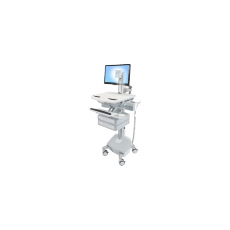 Ergotron StyleView - Cart - for LCD display  /  PC equipment - medical - aluminium, zinc-plated steel, high-grade plastic - grey, white, polished aluminium - screen size: up to 24" - output: AC 230 V - 40 Ah - lithium - TAA Compliant - 0