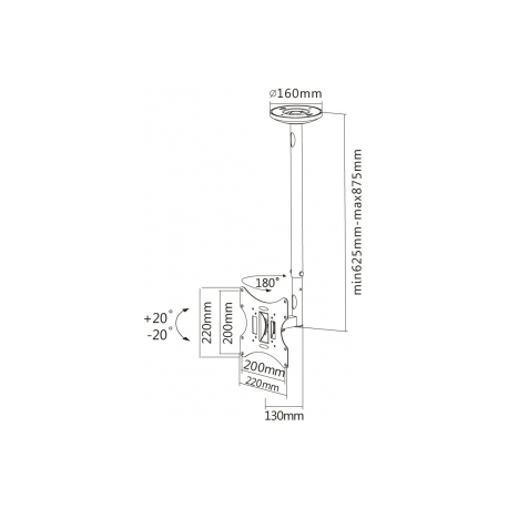 Newstar TV SET ACC CEILING MOUNT/10-40" FPMA-C060BLACK
