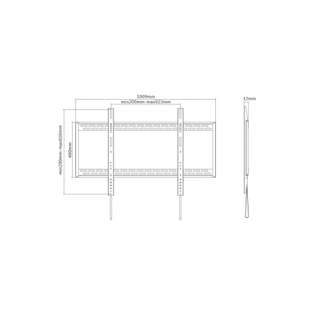 Neomounts by Newstar LFD-W1000 - Bracket - for LCD display (fixed) - black - screen size: 60"-100" - wall-mountable - 5
