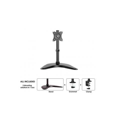 Neomounts by Newstar Select NM-D335 - Stand - for LCD display (full-motion) - black - screen size: 10"-30" - desktop stand, clamp mountable, grommet, desk-mountable - 10
