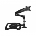 StarTech.com Laptop Monitor Stand - Computer Monitor Stand - Full Motion Articulating - VESA Mount Monitor Desk Mount - Mounting kit (pole clamp, rubber pad, laptop shelf, spring arm, swivel arm, 4 spacers, cable management clip, screws, key) - for LCD display  /  notebook (adjustable arm) - aluminium - black - screen size: 15"-27" - desk-mountable