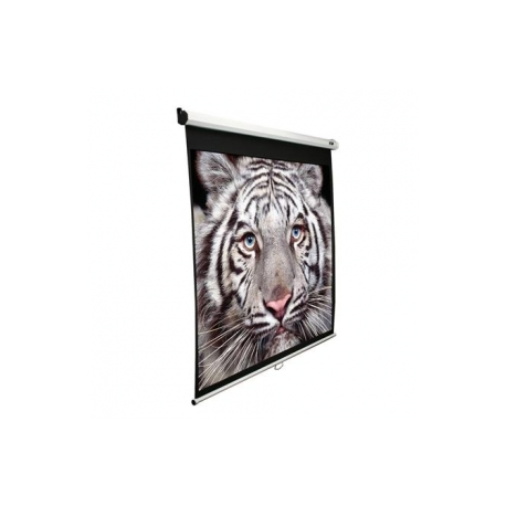 Elite Screens Manual Series M150UWH2 - Projection screen - ceiling mountable, wall mountable - 150" (381 cm) - 16:9 - MaxWhite - black - 0
