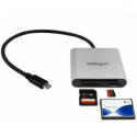 StarTech.com USB 3.0 Flash Memory Multi-Card Reader / Writer with USB-C - SD microSD and CompactFlash Card Reader w / Integrated USB-C Cable (FCREADU3C) - Card reader (CF I, CF II, MMC, SD, microSD, SDHC, microSDHC, SDXC, microSDXC) - USB 3.0