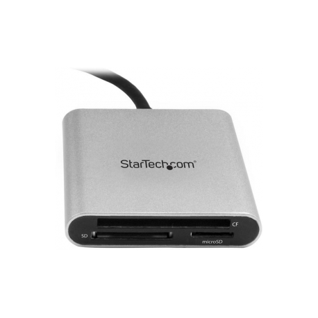 StarTech.com USB 3.0 Flash Memory Multi-Card Reader / Writer with USB-C - SD microSD and CompactFlash Card Reader w /  Integrated USB-C Cable (FCREADU3C) - Card reader (CF I, CF II, MMC, SD, microSD, SDHC, microSDHC, SDXC, microSDXC) - USB 3.0 - 2