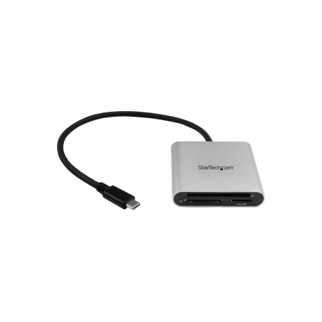 StarTech.com USB 3.0 Flash Memory Multi-Card Reader / Writer with USB-C - SD microSD and CompactFlash Card Reader w /  Integrated USB-C Cable (FCREADU3C) - Card reader (CF I, CF II, MMC, SD, microSD, SDHC, microSDHC, SDXC, microSDXC) - USB 3.0 - 4