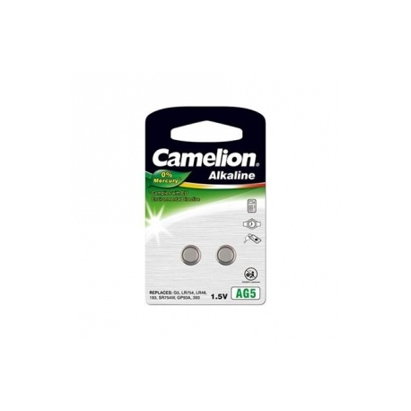 Camelion Alkaline Button celles 1.5V (LR754) AG5/LR48/393, 2-pack, "no mercury" - 0