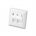DIGITUS Professional - Mounting plate - white, RAL 9010 - 2 ports