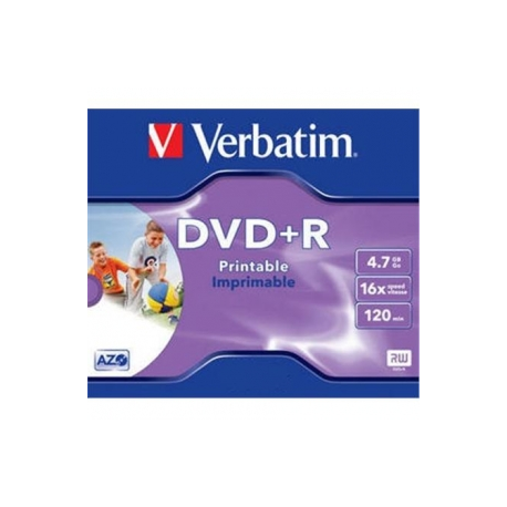 Verbatim DVD+R 4.7GB 16X AZO jewel box WIDE PRINTABLE - 43508