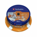 Verbatim - 25 x DVD-R - 4.7 GB 16x - wide photo printable surface - spindle