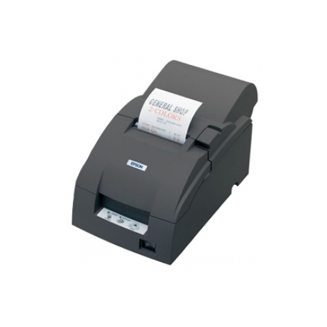 Epson TM U220A - Receipt printer - two-colour (monochrome) - dot-matrix - Roll (7.6cm) - 17.8 cpi - 9 pin - up to 6 lines / sec - capacity: 1 roll - serial - cutter - dark grey - 0
