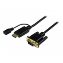 StarTech.com HDMI to VGA Cable - 6ft 2m - 1080p - Active Conversion - HDMI to VGA Adapter Cable for Your VGA Monitor  /  Display (HD2VGAMM6) - Adapter cable - HDMI, Micro-USB Type B (power only) to HD-15 (VGA) male - 2 m - black - active, 1920 x 1200 (WUXGA) support - for P / N: MST30C2DPPD