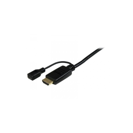 StarTech.com HDMI to VGA Cable - 6ft 2m - 1080p - Active Conversion - HDMI to VGA Adapter Cable for Your VGA Monitor  /  Display (HD2VGAMM6) - Adapter cable - HDMI, Micro-USB Type B (power only) to HD-15 (VGA) male - 2 m - black - active, 1920 x 1200 (WUXGA) support - for P / N: MST30C2DPPD - 2