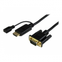 StarTech.com HDMI to VGA Cable - 10 ft  /  3m - 1080p - 1920 x 1200 - Active HDMI Cable - Monitor Cable - Computer Cable (HD2VGAMM10) - Adapter cable - HDMI, Micro-USB Type B (power only) to HD-15 (VGA) male - 3 m - black - active, 1920 x 1200 (WUXGA) support