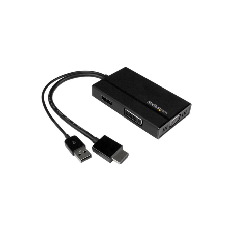 StarTech.com 4K 30Hz HDMI to DisplayPort Video Adapter w/ USB Power - 6 in  - HDMI 1.4 (Male) to DP 1.2 (Female) Active Monitor Converter (HD2DP),Black