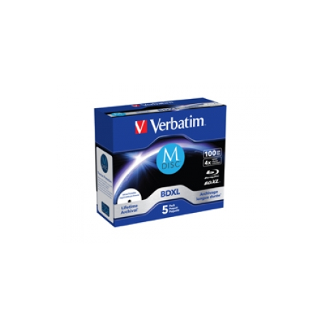 Verbatim M-Disc - 5 x BD-R XL - 100 GB 4x - ink jet printable surface - jewel case - 0