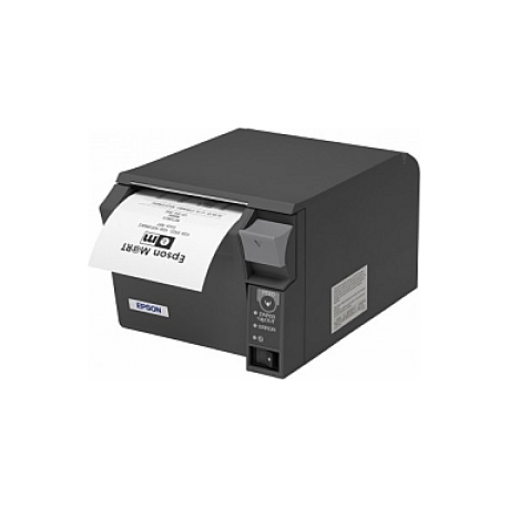 Epson TM T70II - Receipt printer - thermal line - Roll (8 cm) - 180 x 180 dpi - up to 250 mm / sec - USB 2.0, LAN - cutter - dark grey - 0