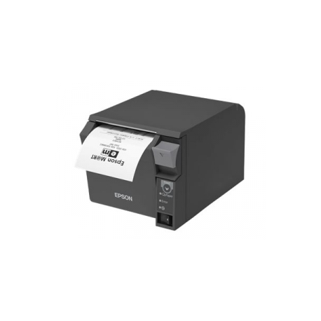 Epson TM T70II - Receipt printer - thermal line - Roll (8 cm) - 180 x 180 dpi - up to 250 mm / sec - USB 2.0, LAN - cutter - dark grey - 2