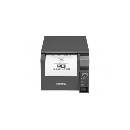 Epson TM T70II - Receipt printer - thermal line - Roll (8 cm) - 180 x 180 dpi - up to 250 mm / sec - USB 2.0, LAN - cutter - dark grey - 4