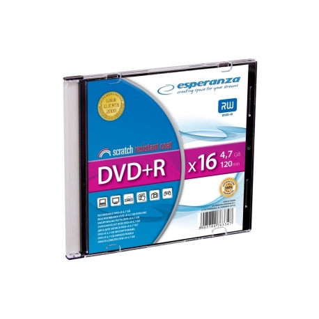 Esperanza DVD+R ESPERANZA [ slim jewel case 1 | 4.7GB | 16x ] - 200pcs